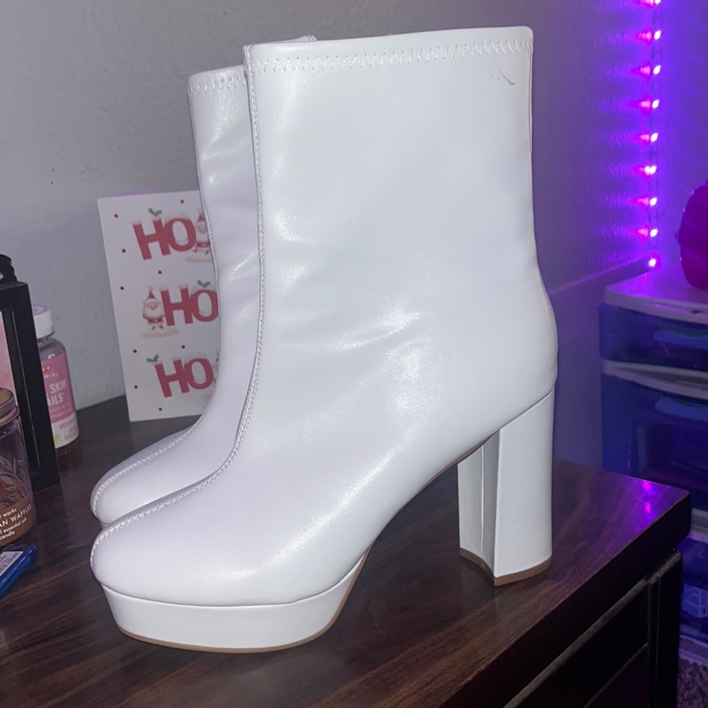 White platform boots worn once